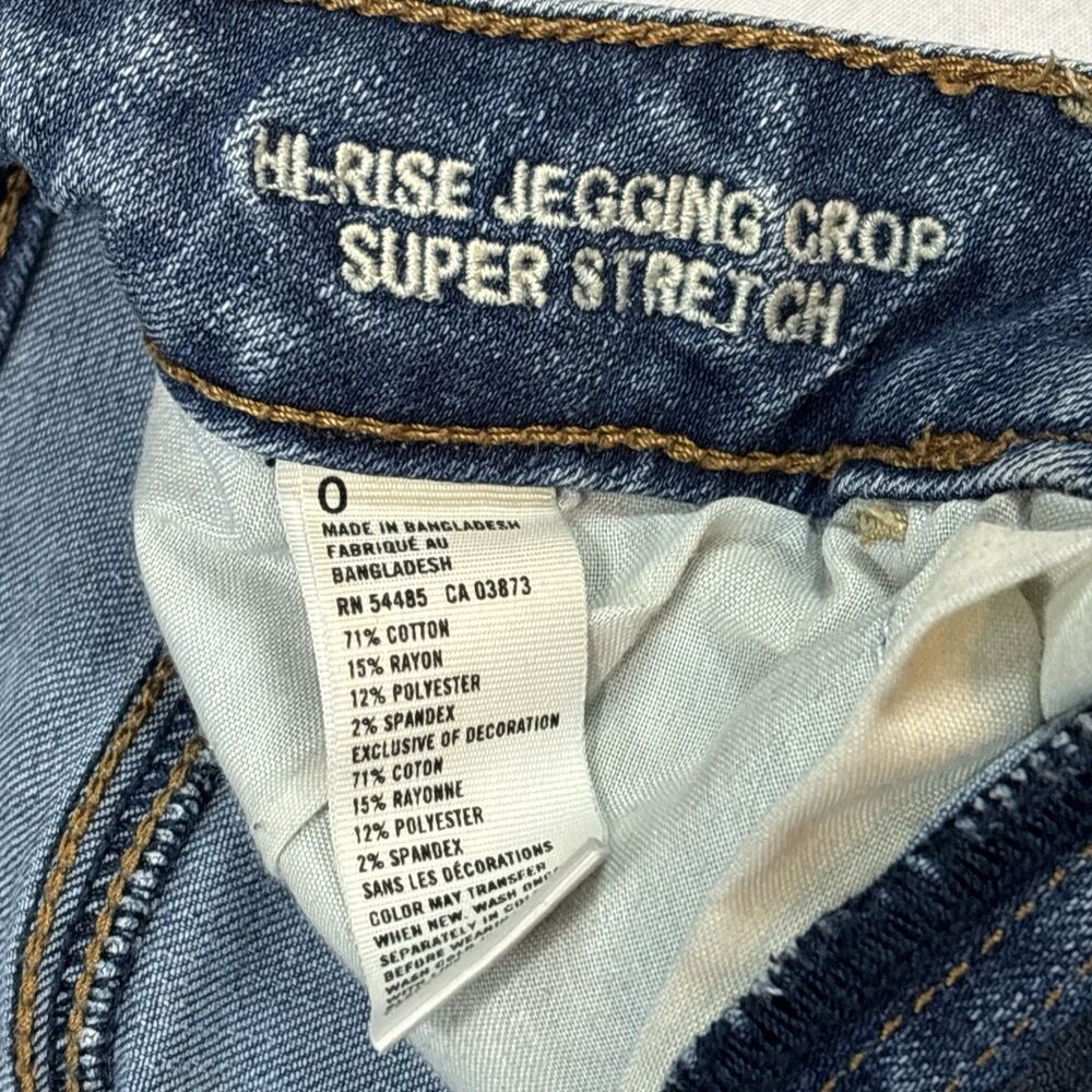 American Eagle Size 0 Girls Jeans Hi-Rise Jegging Crop Super Stretch Blue - Picture 11 of 13